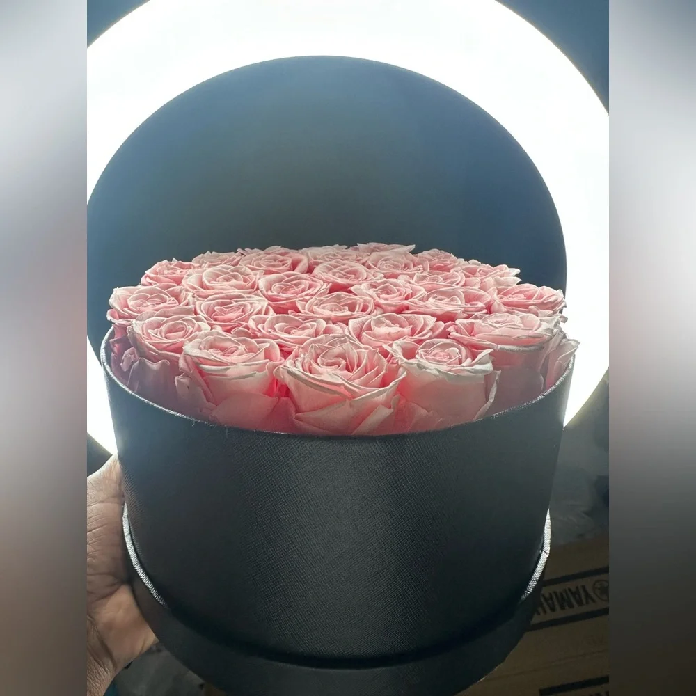Pink Box Roses 🌹 Faux Floral Arrangement (color fading) extremely faded